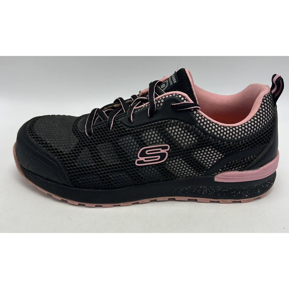 Skechers Work Shoes Womens 8 Bulklin Lyndale Composite Toe Black Pink Read